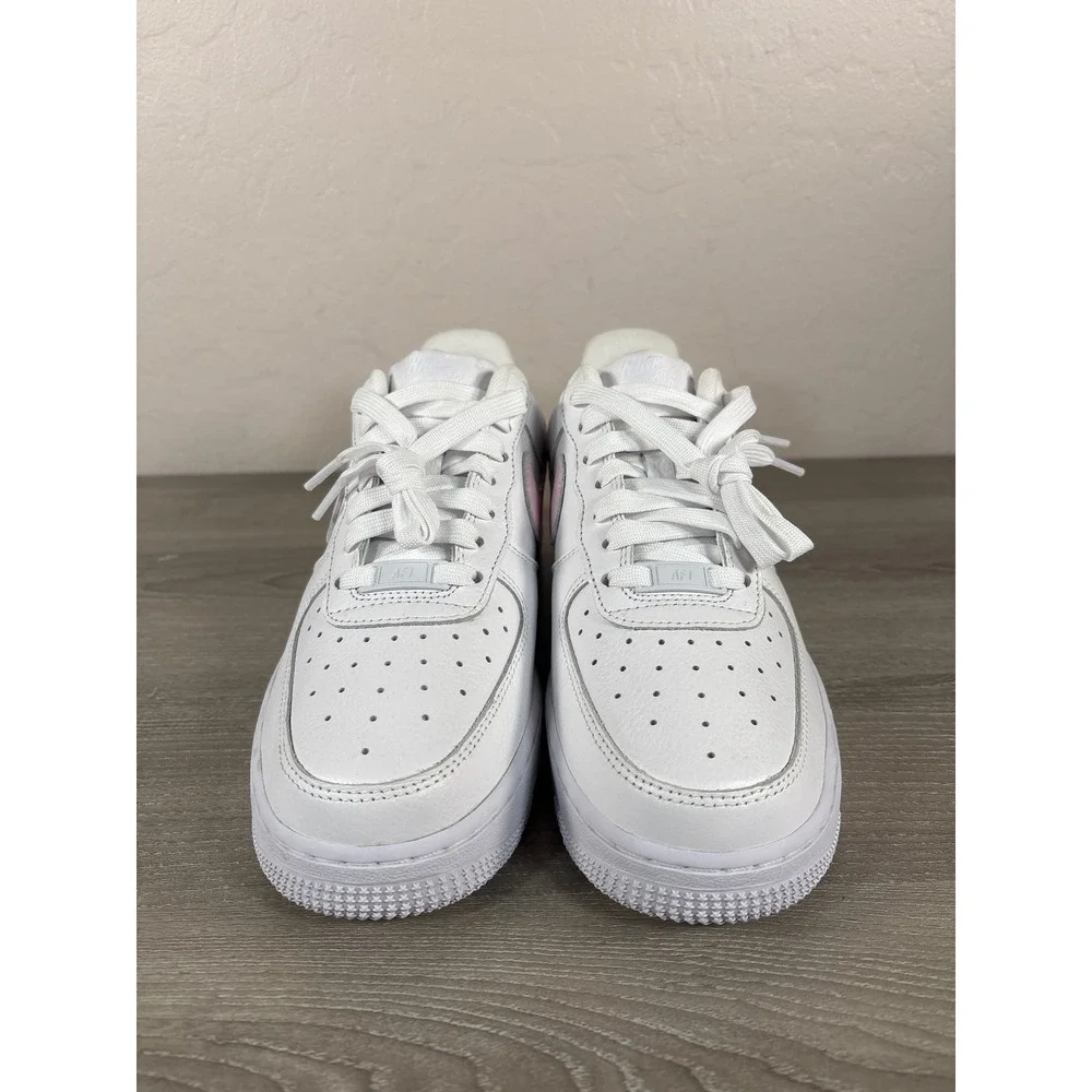 Nike Air Force 1 Low Nike By You Custom White/Pink Sneaker HF0023-100 Mens 7.5